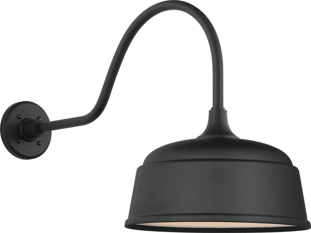 Academy 23" Flynn Barn Light in Matte Black with 12.5" Rockhouse Shade