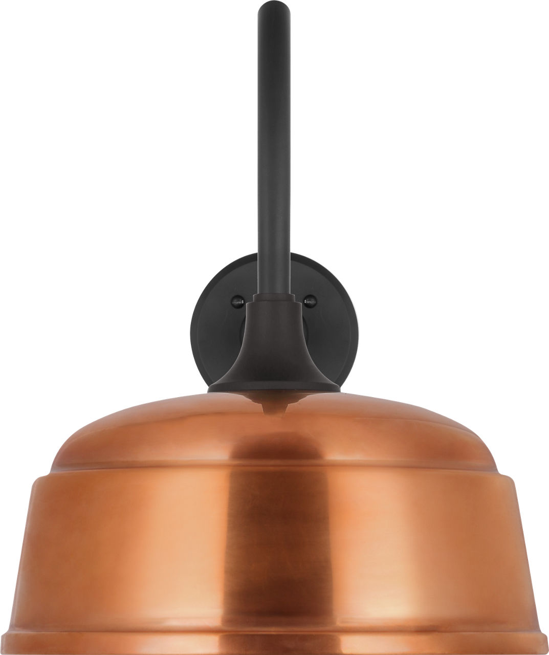 Academy 23" Flynn Barn Light in Matte Black with 12.5" Soft Copper Rockhouse Shade
