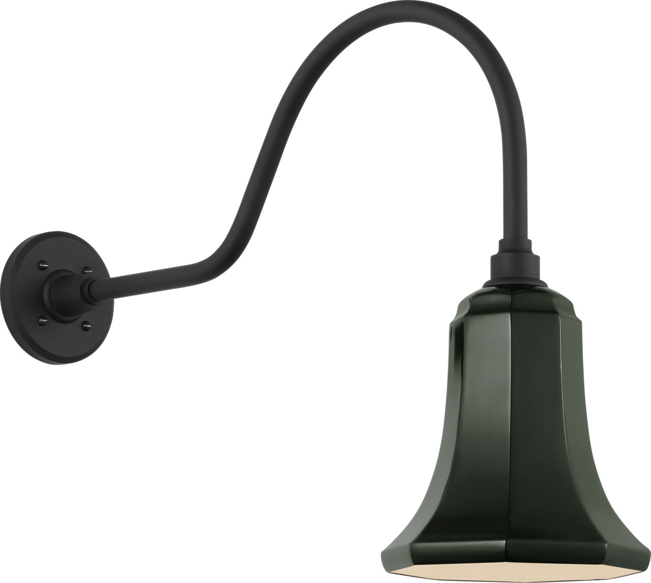 Academy 23" Flynn Barn Light in Matte Black with 7.5" Green Savannah Shade