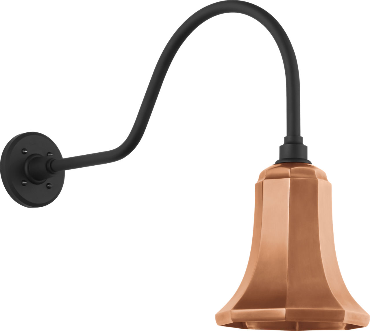 Academy 23" Flynn Barn Light in Matte Black with 7.5" Soft Copper Savannah Shade