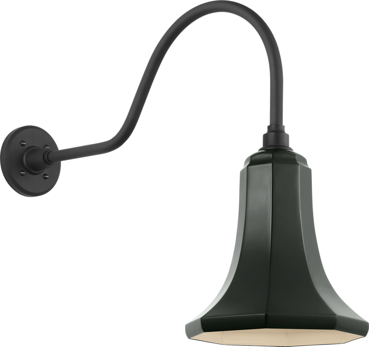Academy 23" Flynn Barn Light in Matte Black with 9.25" Green Savannah Shade
