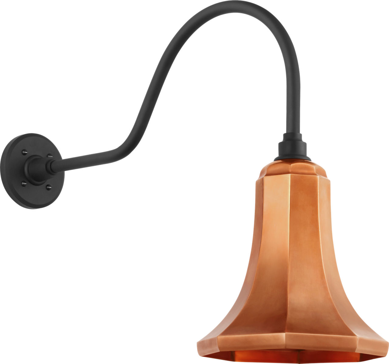 Academy 23" Flynn Barn Light in Matte Black with 9.25" Soft Copper Savannah Shade
