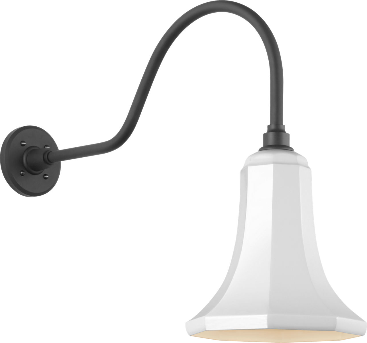 Academy 23" Flynn Barn Light in Matte Black with 9.25" White Savannah Shade