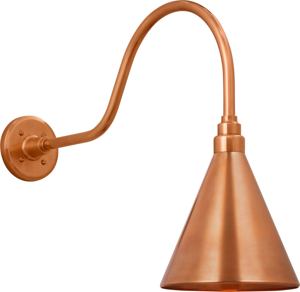 Academy 23" Flynn Barn Light in Soft Copper with 9" Conical Savannah Shade