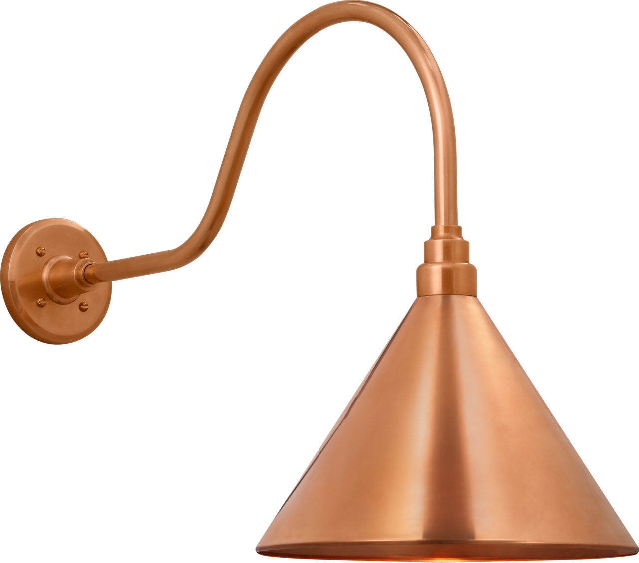 Academy 23" Flynn Barn Light in Soft Copper with 12.5" Conical Savannah Shade