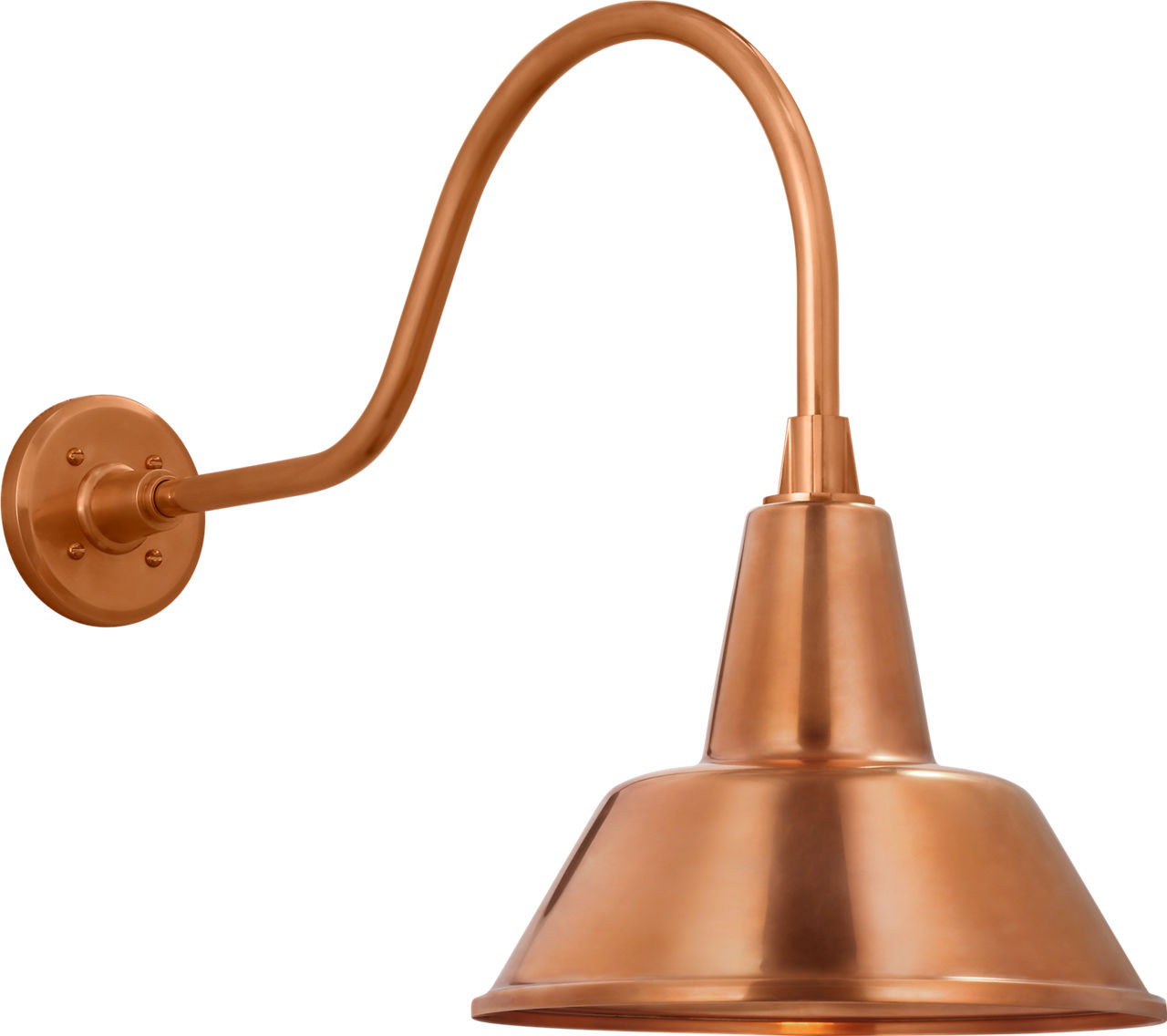 Academy 23" Flynn Barn Light in Soft Copper with 12.5" Bowers Shade