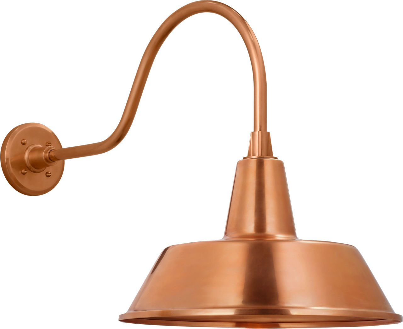 Academy 23" Flynn Barn Light in Soft Copper with 16" Bowers Shade