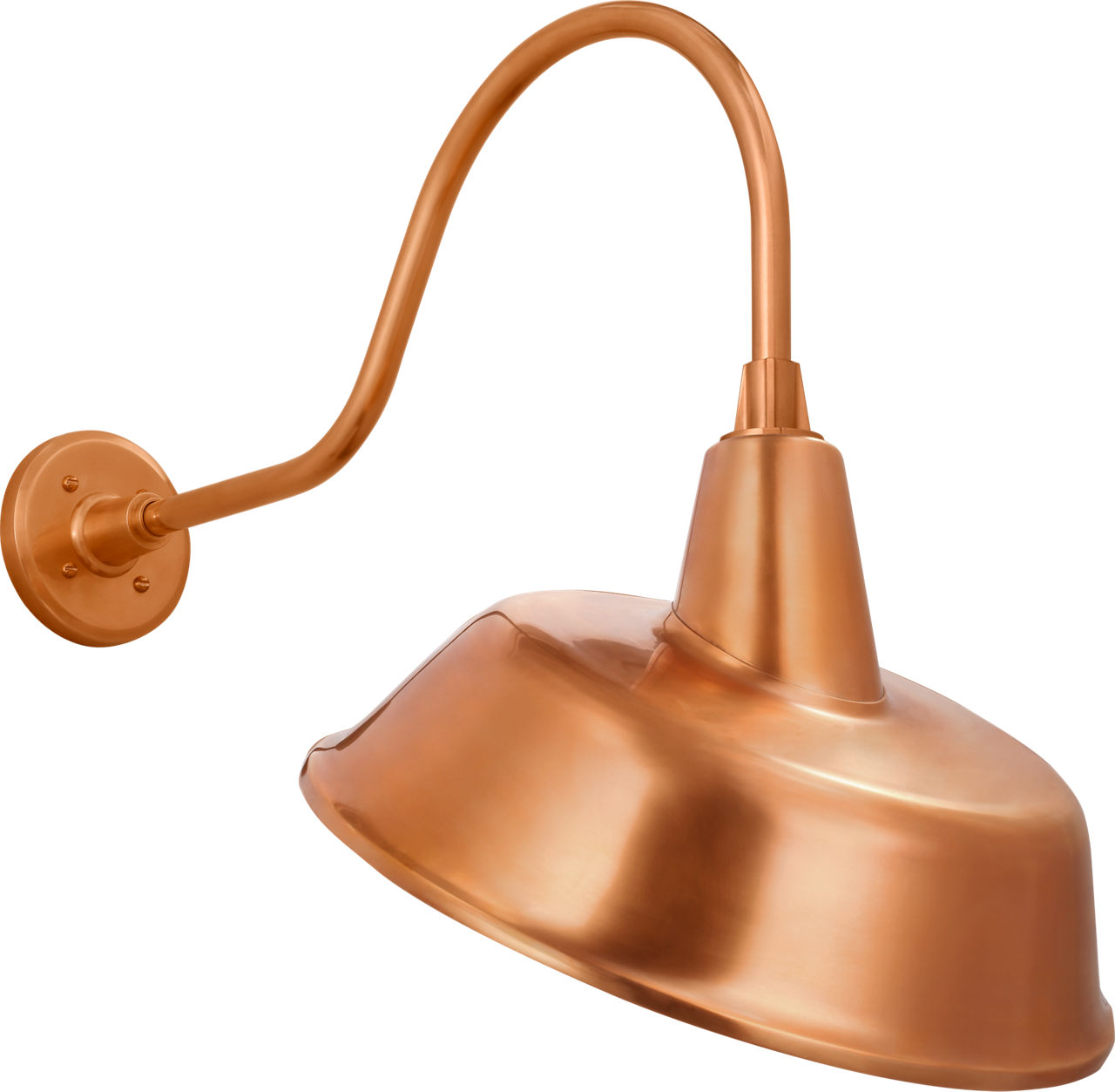 Academy 23" Flynn Barn Light in Soft Copper with 16" Tilted Bowers Shade