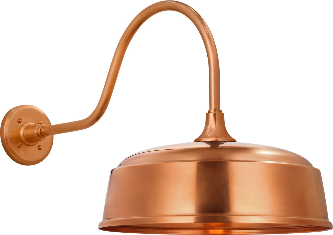 Academy 23" Flynn Barn Light in Soft Copper with 16" Rockhouse Shade