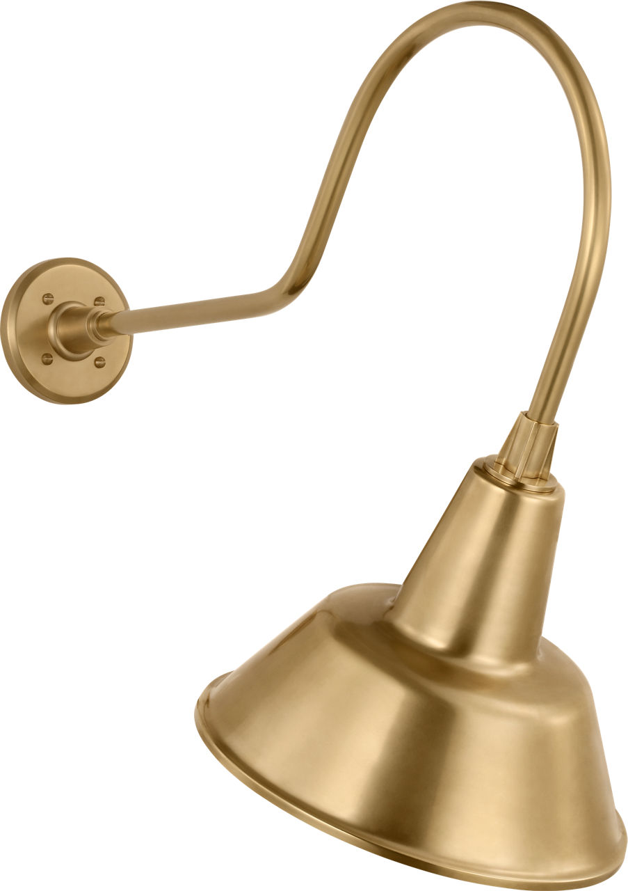 Academy 26" Angled Flynn Barn Light in Hand-Rubbed Antique Brass with 12.5" Bowers Shade