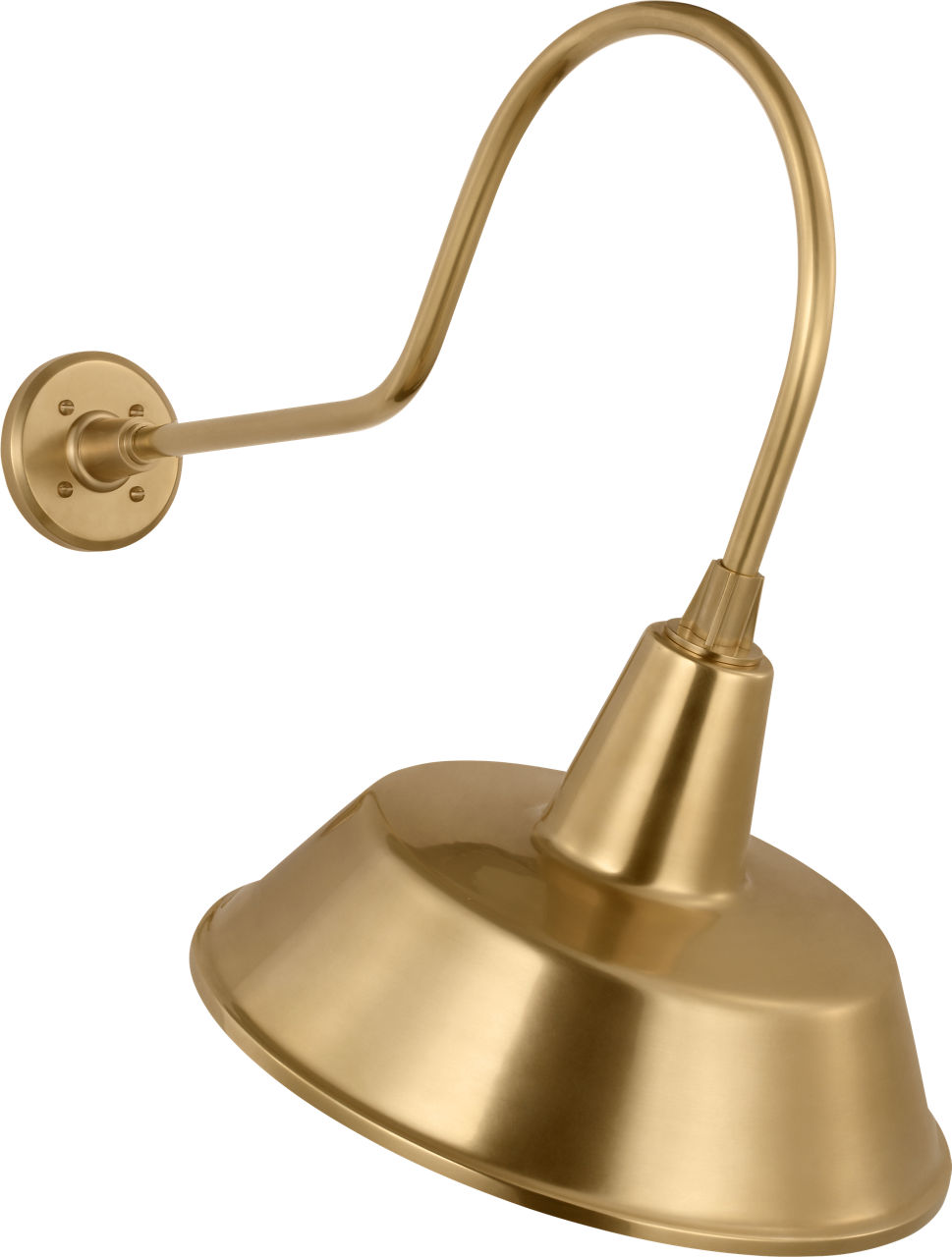 Academy 26" Angled Flynn Barn Light in Hand-Rubbed Antique Brass with 16" Bowers Shade