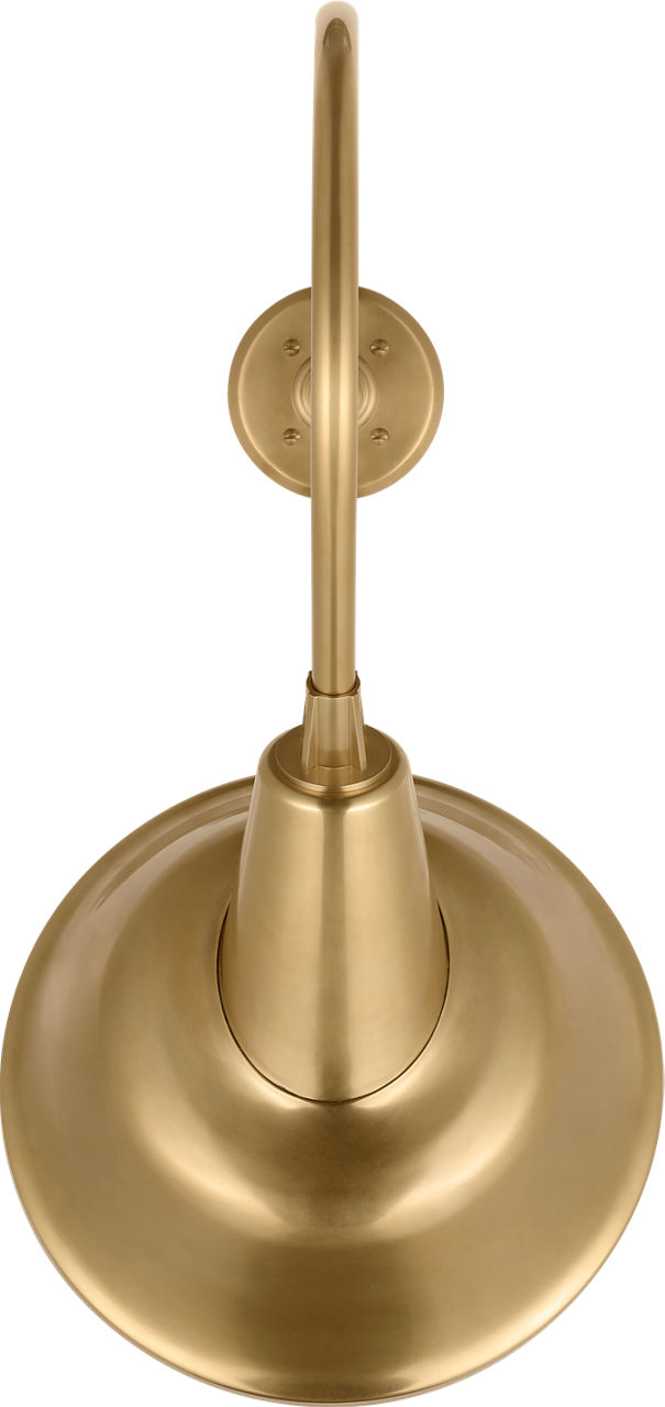 Academy 26" Angled Flynn Barn Light in Hand-Rubbed Antique Brass with 12.5" Tilted Bowers Shade