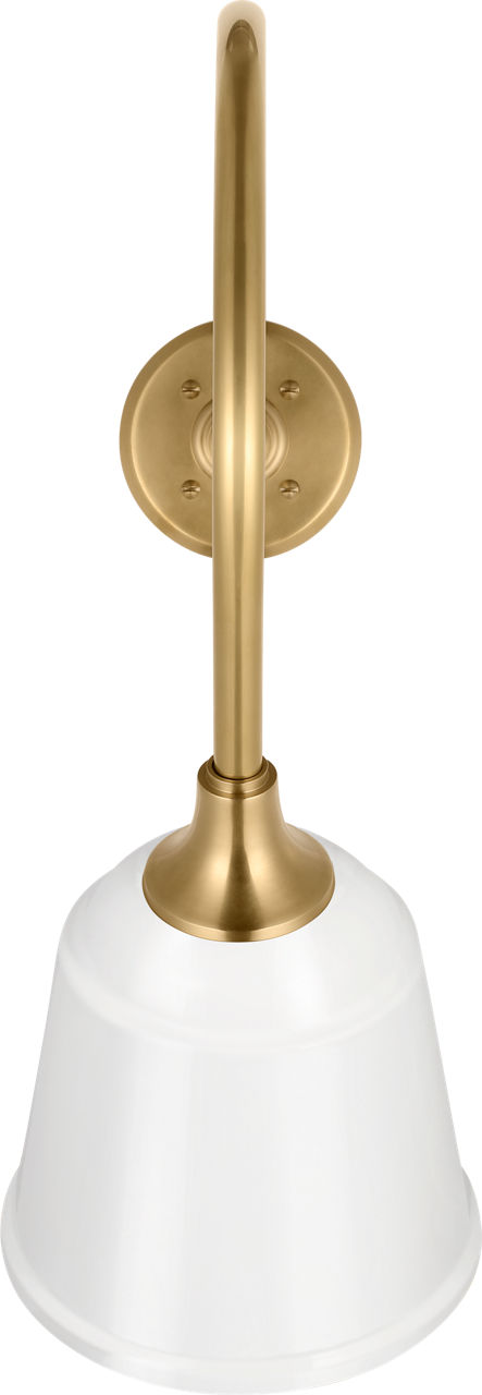 Academy 26" Angled Flynn Barn Light in Hand-Rubbed Antique Brass with 8" White Rockhouse Shade