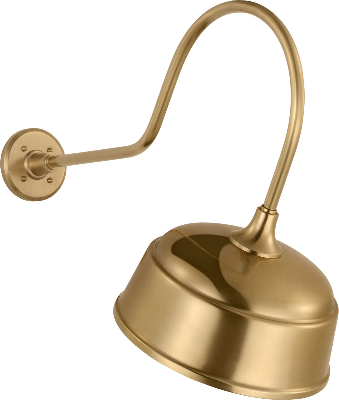 Academy 26" Angled Flynn Barn Light in Hand-Rubbed Antique Brass with 12.5" Rockhouse Shade