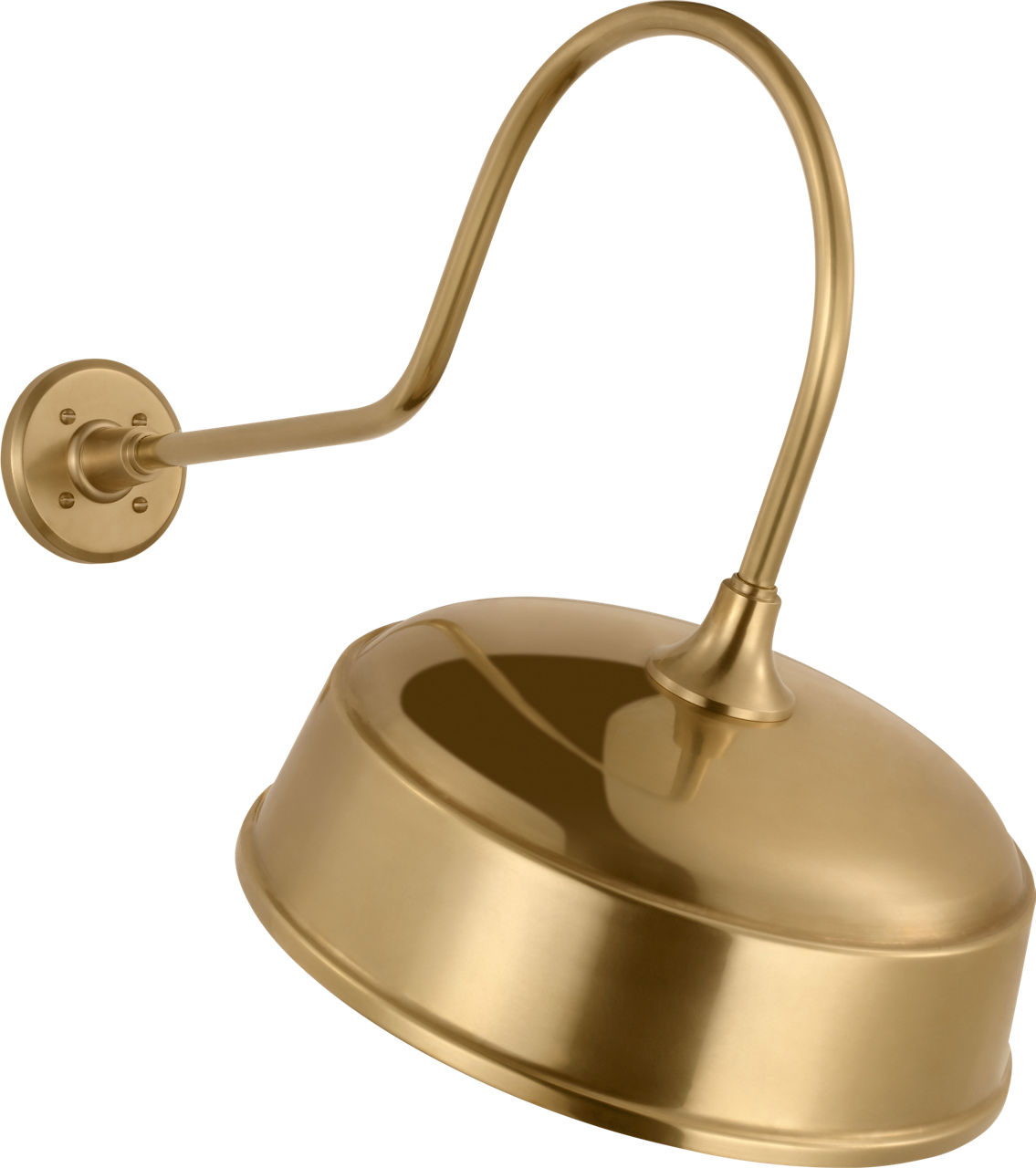 Academy 26" Angled Flynn Barn Light in Hand-Rubbed Antique Brass with 16" Rockhouse Shade