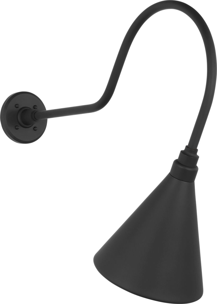Academy 26" Angled Flynn Barn Light in Matte Black with 9" Conical Savannah Shade