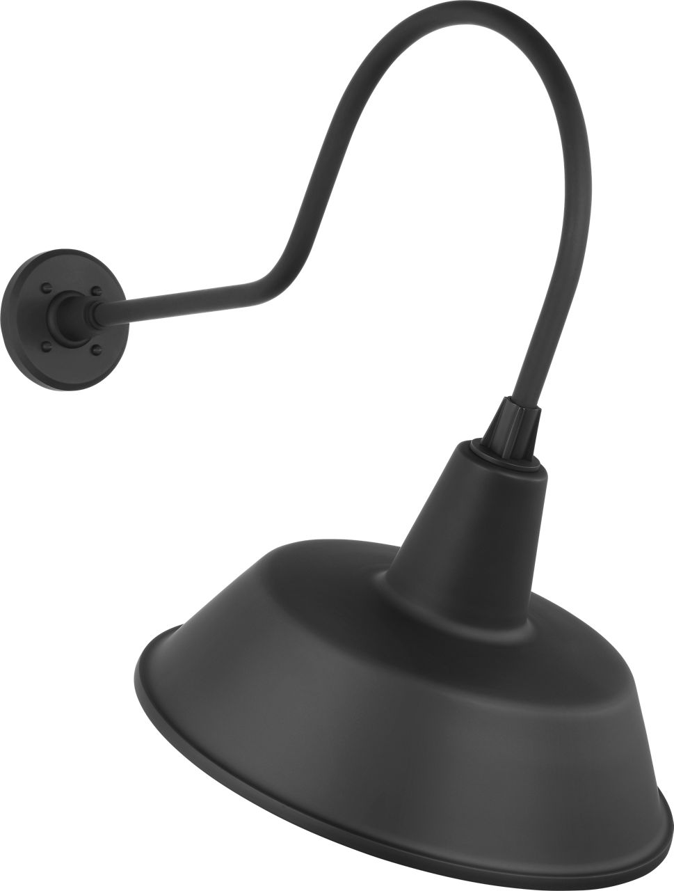 Academy 26" Angled Flynn Barn Light in Matte Black with 16" Bowers Shade