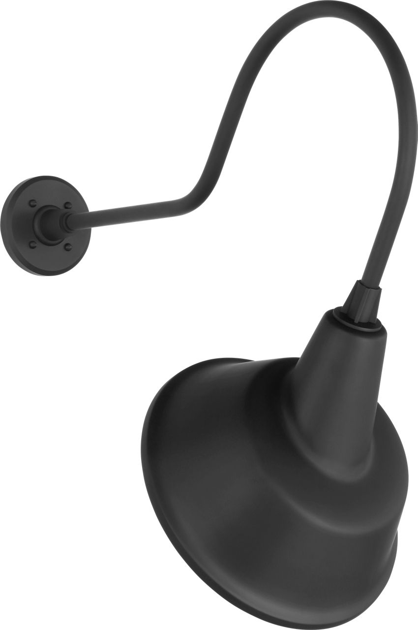 Academy 26" Angled Flynn Barn Light in Matte Black with 12.5" Tilted Bowers Shade