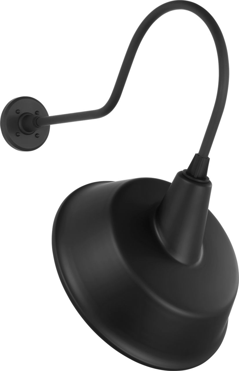 Academy 26" Angled Flynn Barn Light in Matte Black with 16" Tilted Bowers Shade