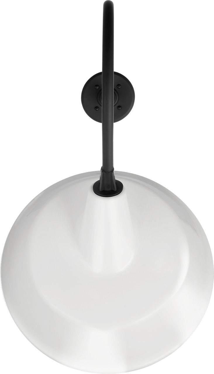 Academy 26" Angled Flynn Barn Light in Matte Black with 16" White Tilted Bowers Shade