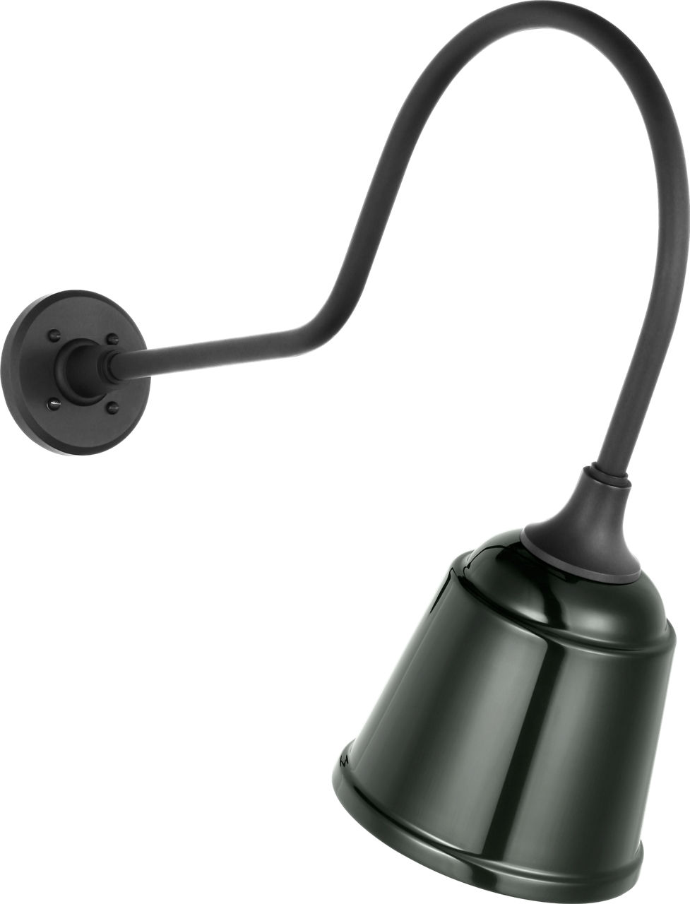 Academy 26" Angled Flynn Barn Light in Matte Black with 8" Green Rockhouse Shade