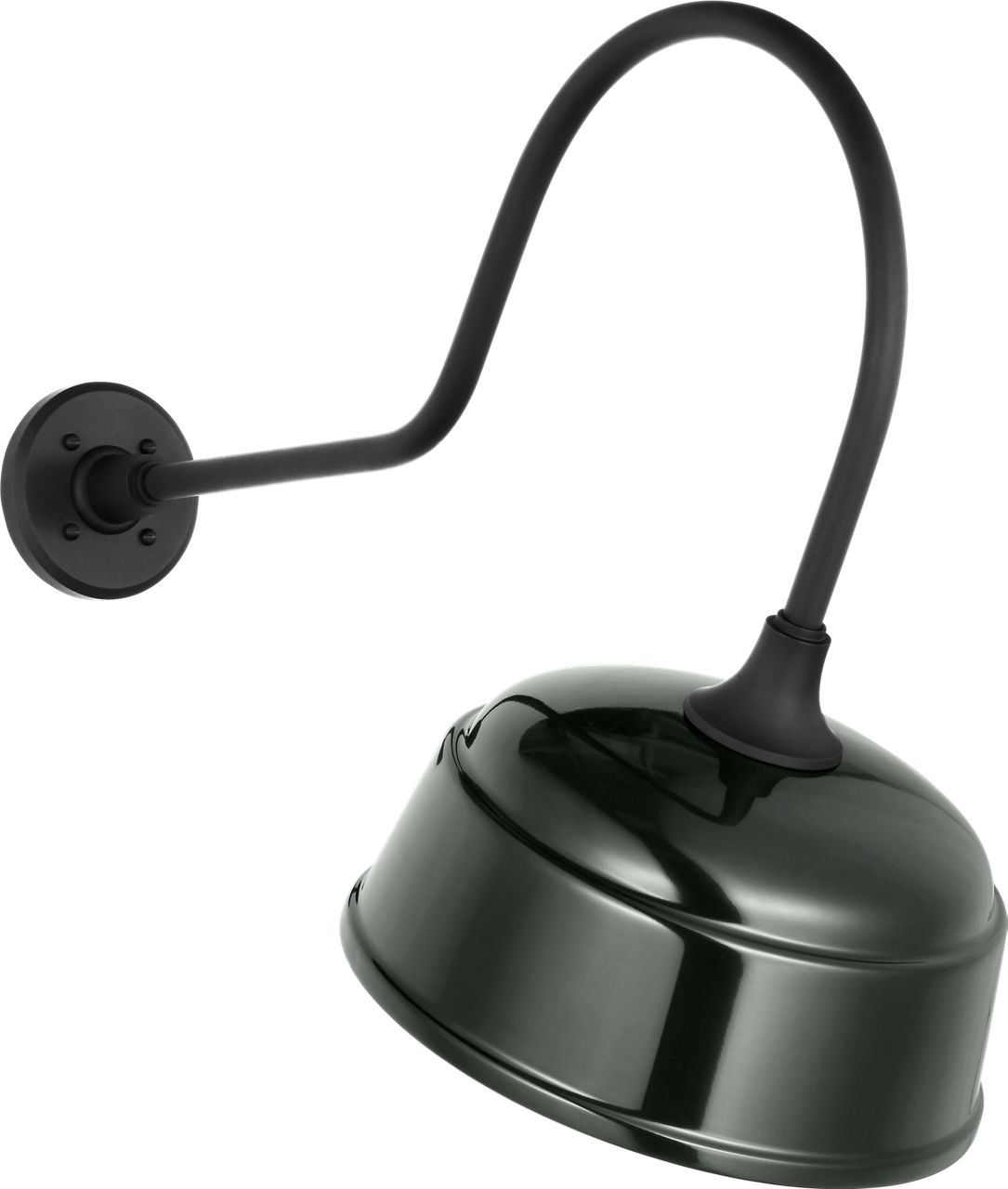 Academy 26" Angled Flynn Barn Light in Matte Black with 12.5" Green Rockhouse Shade