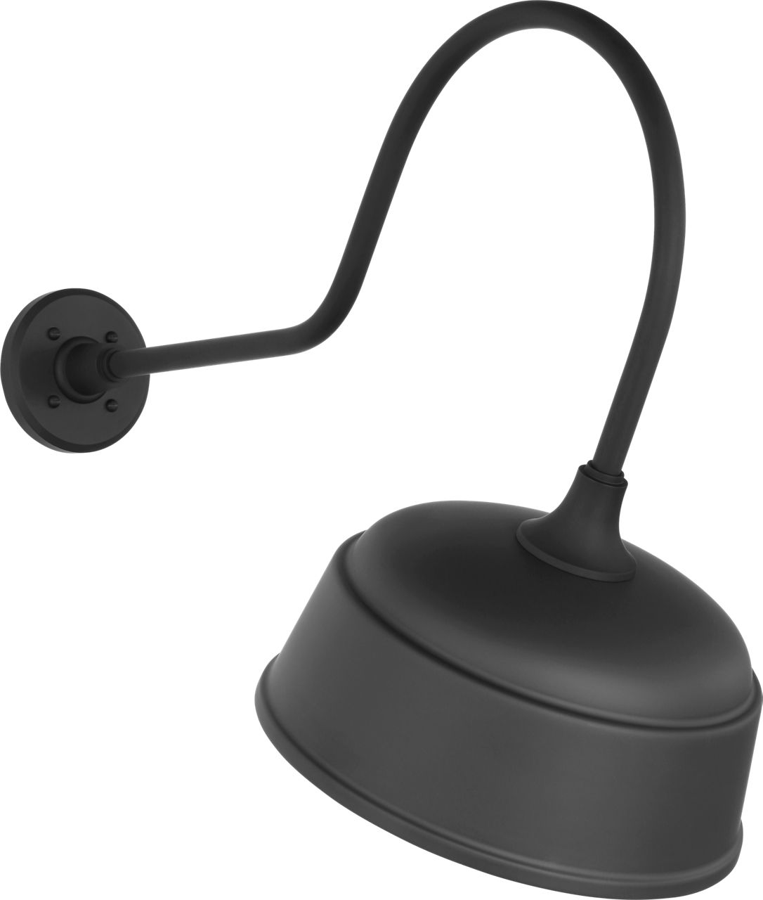 Academy 26" Angled Flynn Barn Light in Matte Black with 12.5" Rockhouse Shade