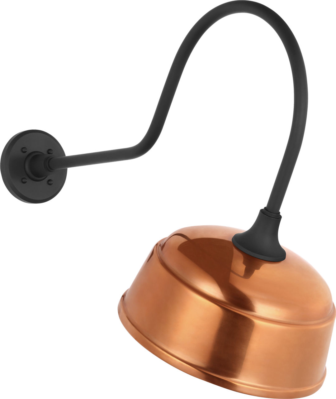 Academy 26" Angled Flynn Barn Light in Matte Black with 12.5" Soft Copper Rockhouse Shade