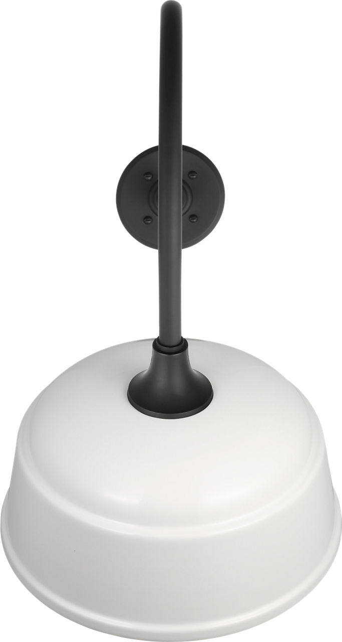 Academy 26" Angled Flynn Barn Light in Matte Black with 12.5" White Rockhouse Shade