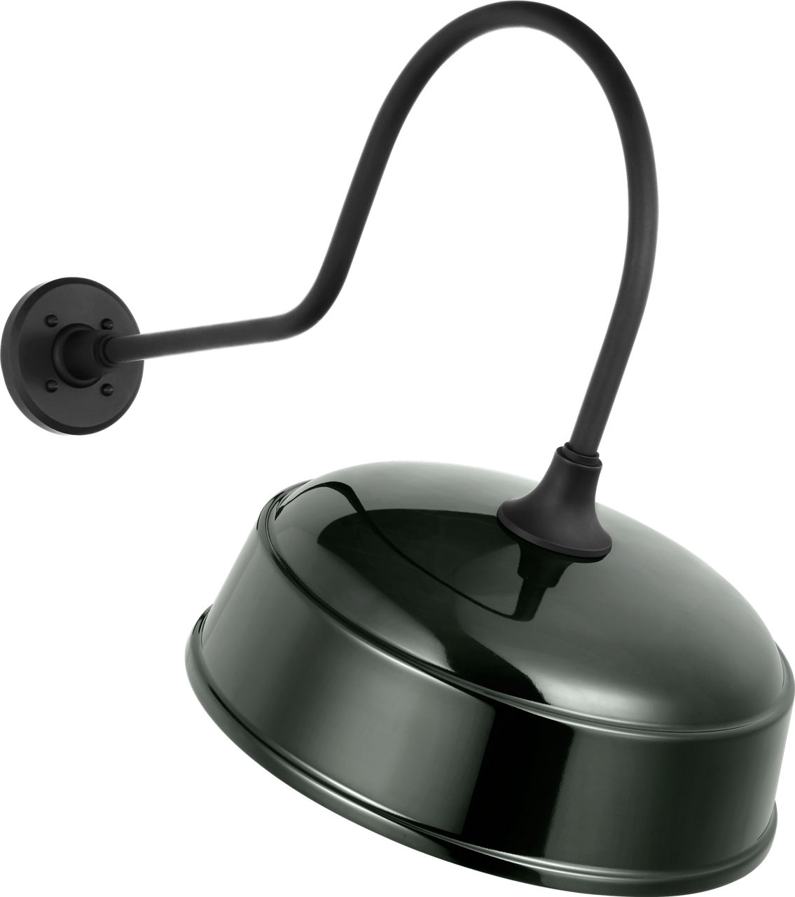 Academy 26" Angled Flynn Barn Light in Matte Black with 16" Green Rockhouse Shade