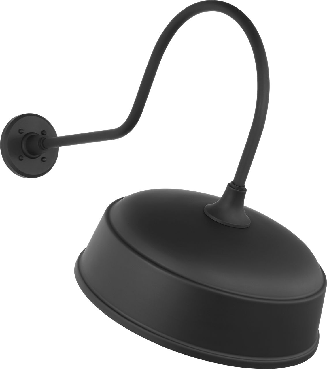 Academy 26" Angled Flynn Barn Light in Matte Black with 16" Rockhouse Shade