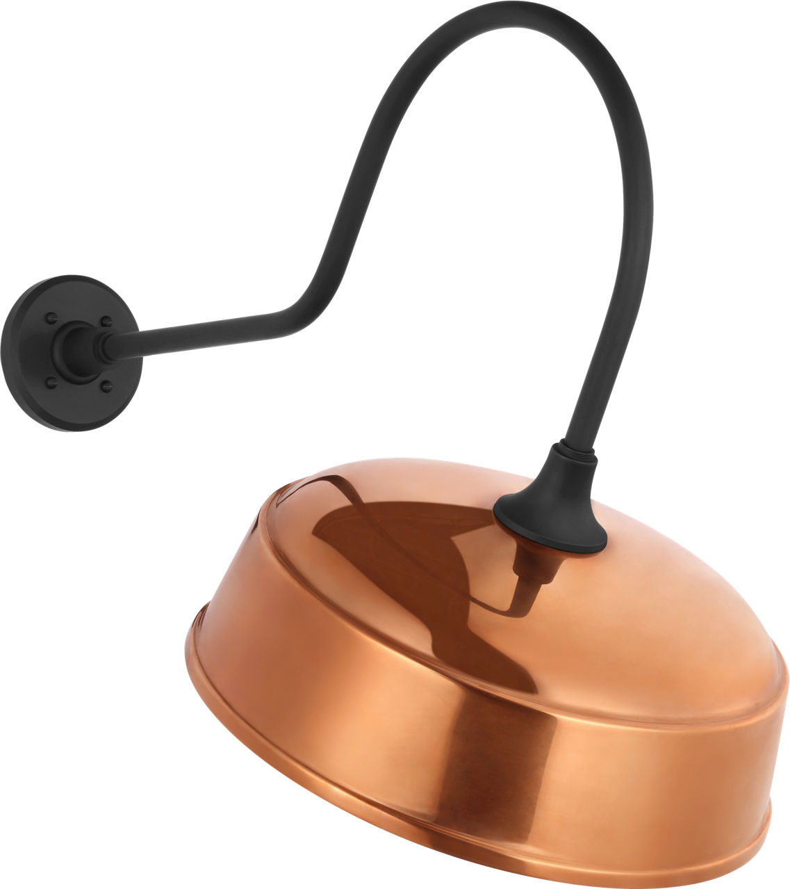 Academy 26" Angled Flynn Barn Light in Matte Black with 16" Soft Copper Rockhouse Shade