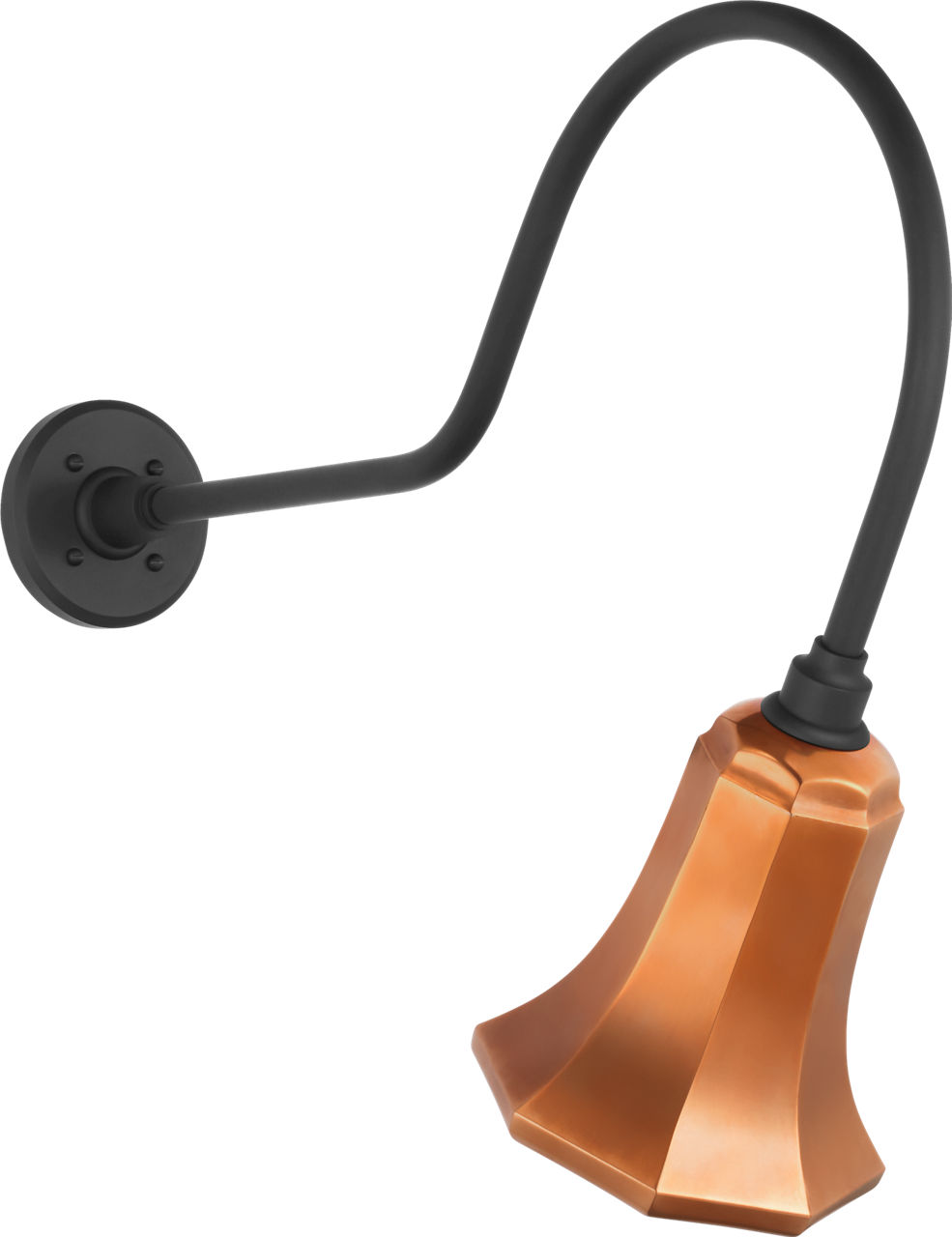 Academy 26" Angled Flynn Barn Light in Matte Black with 7.5" Soft Copper Savannah Shade