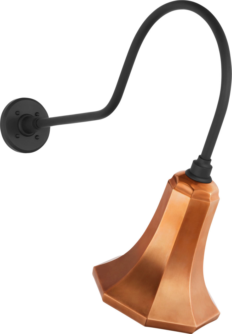 Academy 26" Angled Flynn Barn Light in Matte Black with 9.25" Soft Copper Savannah Shade