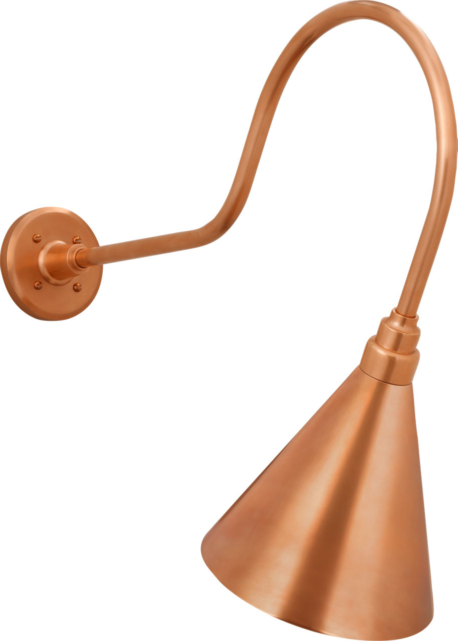 Academy 26" Angled Flynn Barn Light in Soft Copper with 9" Conical Savannah Shade