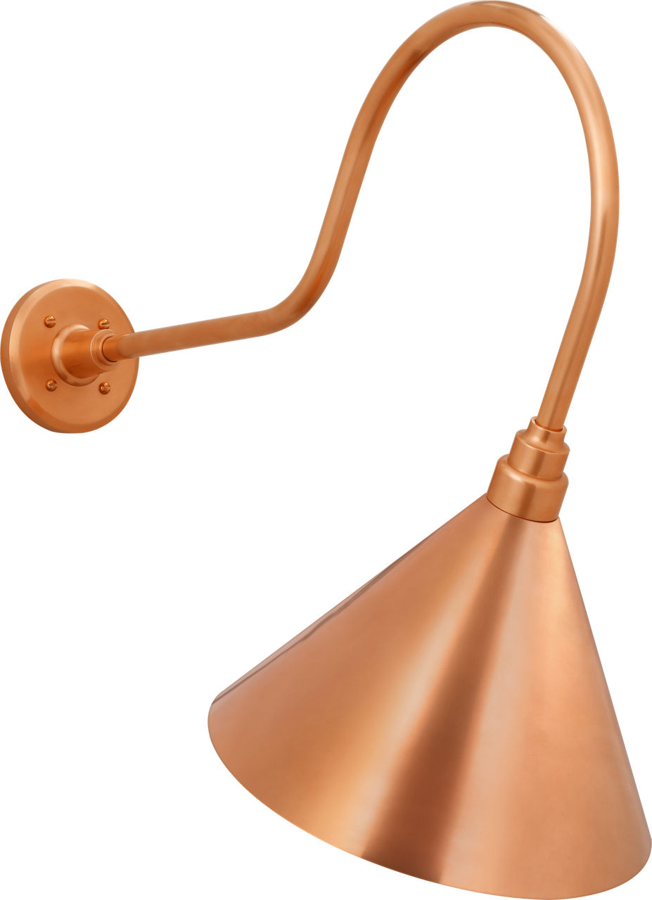 Academy 26" Angled Flynn Barn Light in Soft Copper with 12.5" Conical Savannah Shade