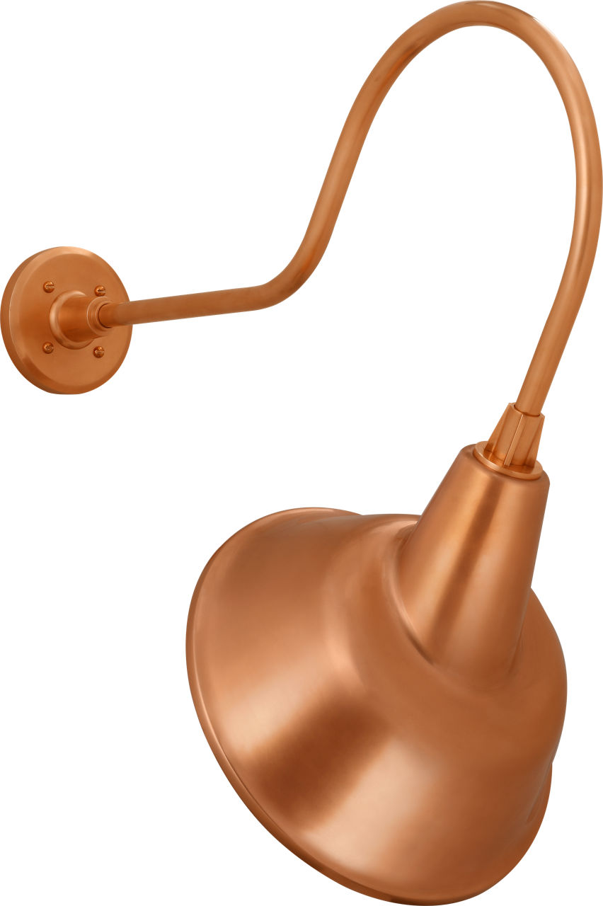 Academy 26" Angled Flynn Barn Light in Soft Copper with 12.5" Tilted Bowers Shade