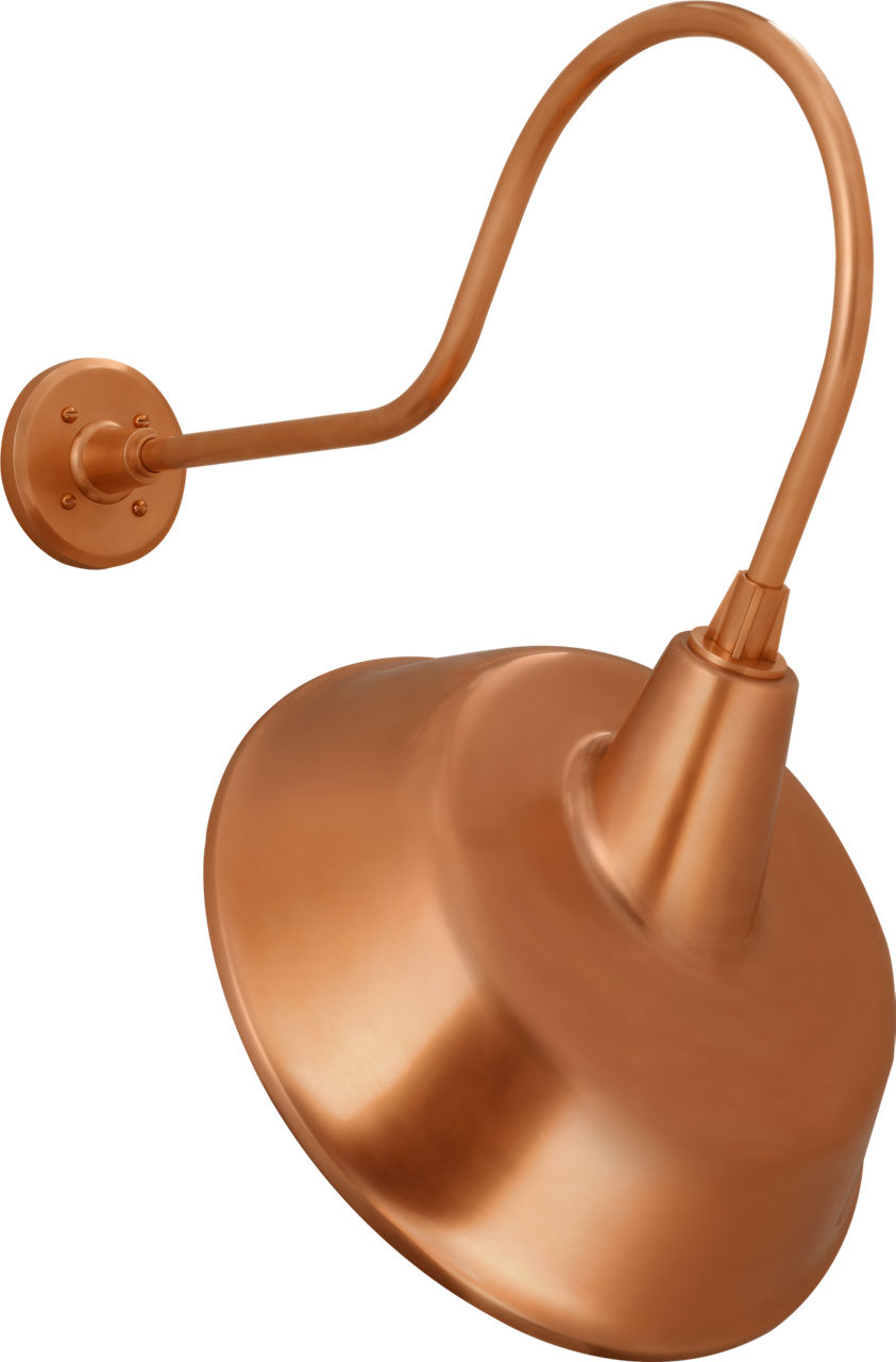 Academy 26" Angled Flynn Barn Light in Soft Copper with 16" Tilted Bowers Shade