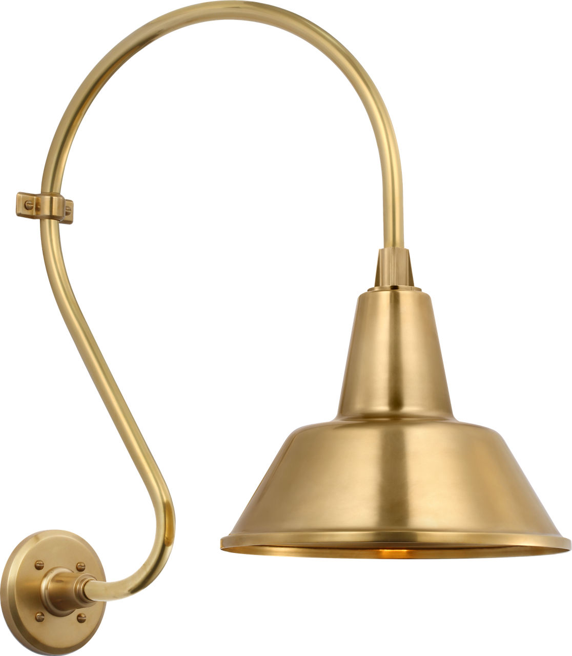 Academy 15" Larrabee Barn Light in Hand-Rubbed Antique Brass with 12.5" Bowers Shade