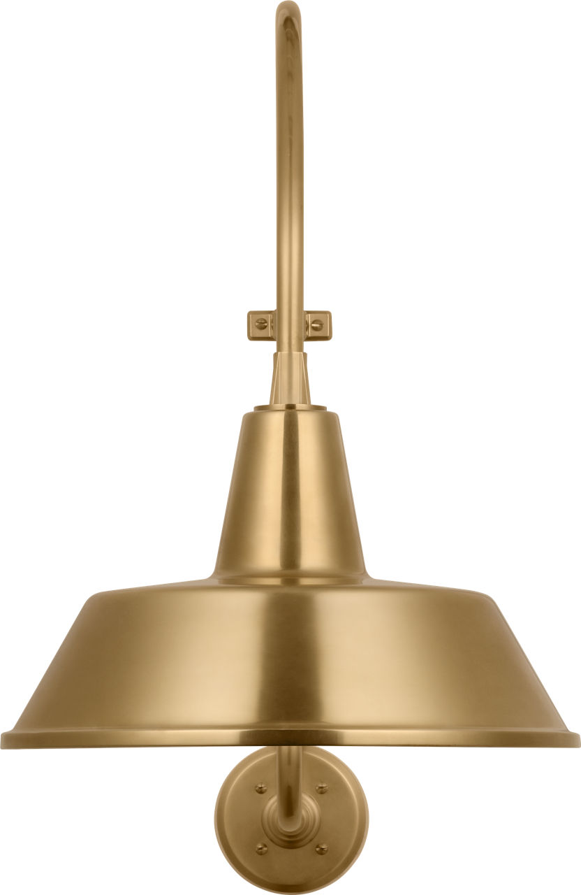Academy 15" Larrabee Barn Light in Hand-Rubbed Antique Brass with 16" Bowers Shade