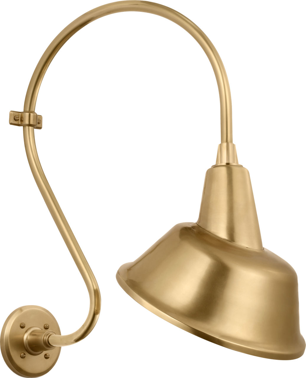Academy 15" Larrabee Barn Light in Hand-Rubbed Antique Brass with 12.5" Tilted Bowers Shade