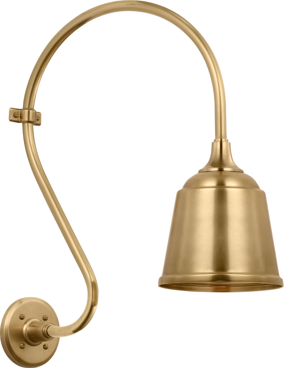 Academy 15" Larrabee Barn Light in Hand-Rubbed Antique Brass with 8" Rockhouse Shade
