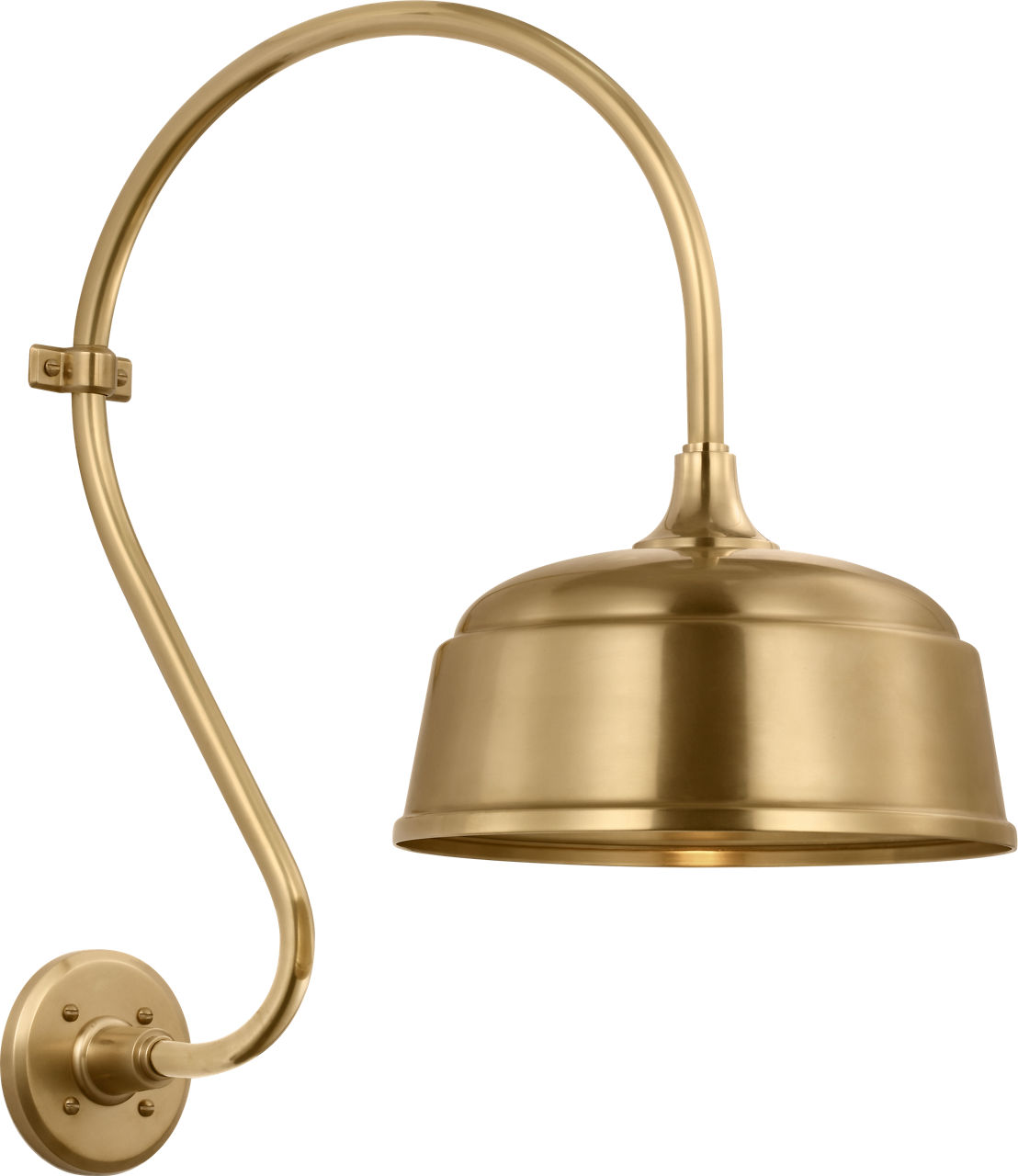 Academy 15" Larrabee Barn Light in Hand-Rubbed Antique Brass with 12.5" Rockhouse Shade
