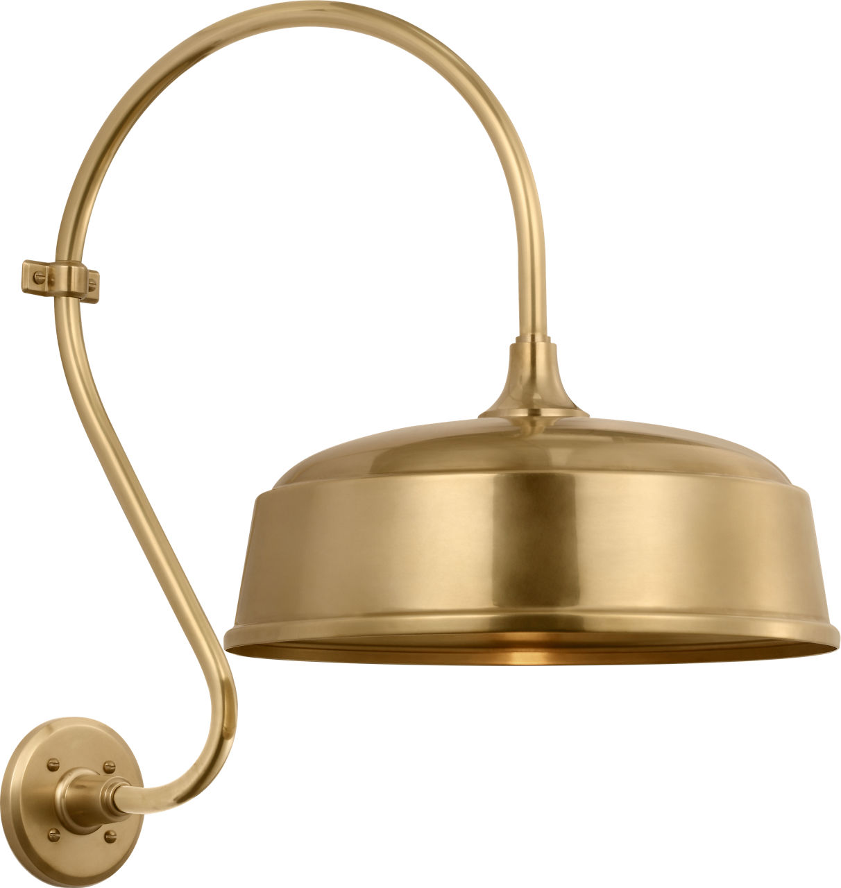 Academy 15" Larrabee Barn Light in Hand-Rubbed Antique Brass with 16" Rockhouse Shade