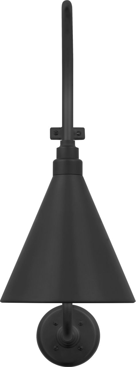 Academy 15" Larrabee Barn Light in Matte Black with 9" Conical Savannah Shade