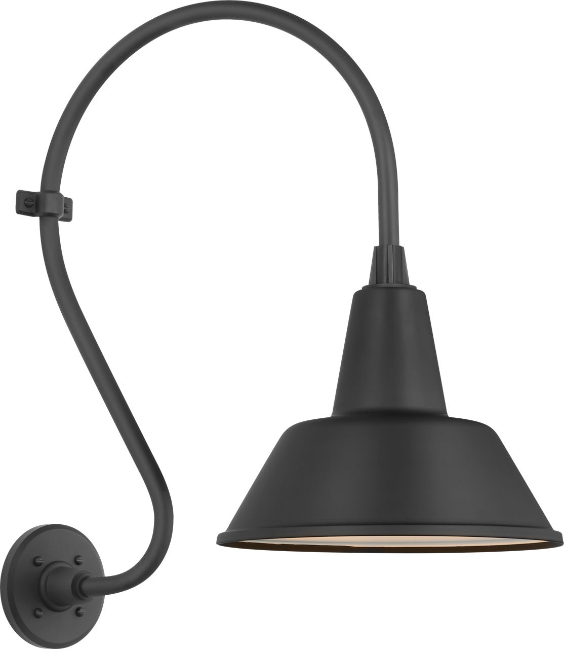 Academy 15" Larrabee Barn Light in Matte Black with 12.5" Bowers Shade