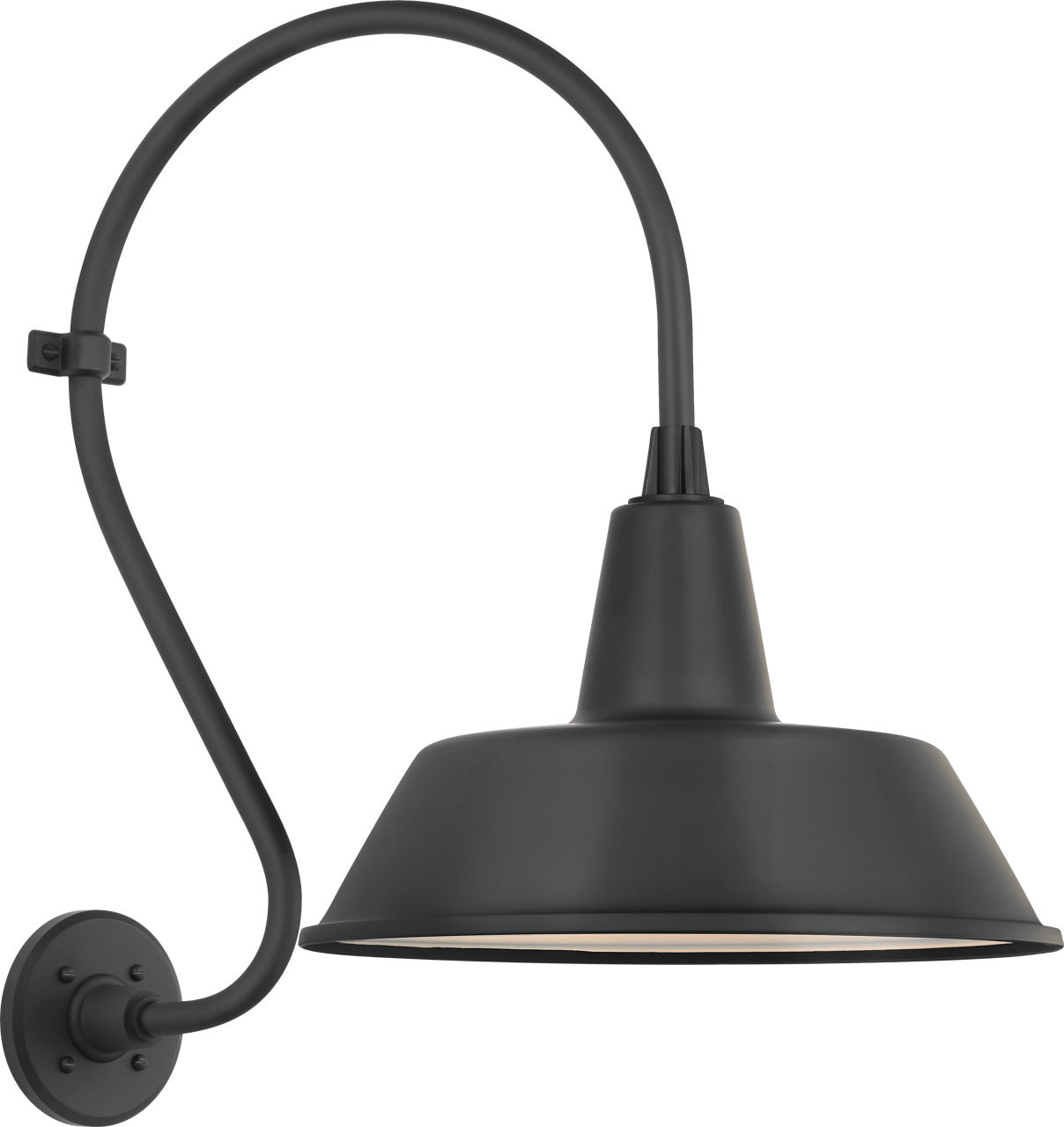 Academy 15" Larrabee Barn Light in Matte Black with 16" Bowers Shade