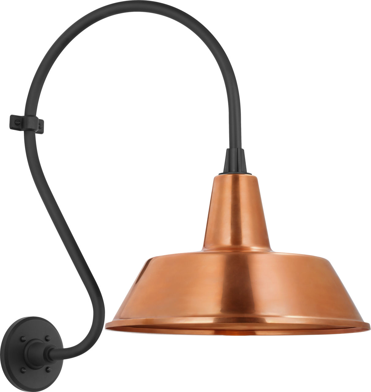 Academy 15" Larrabee Barn Light in Matte Black with 16" Soft Copper Bowers Shade