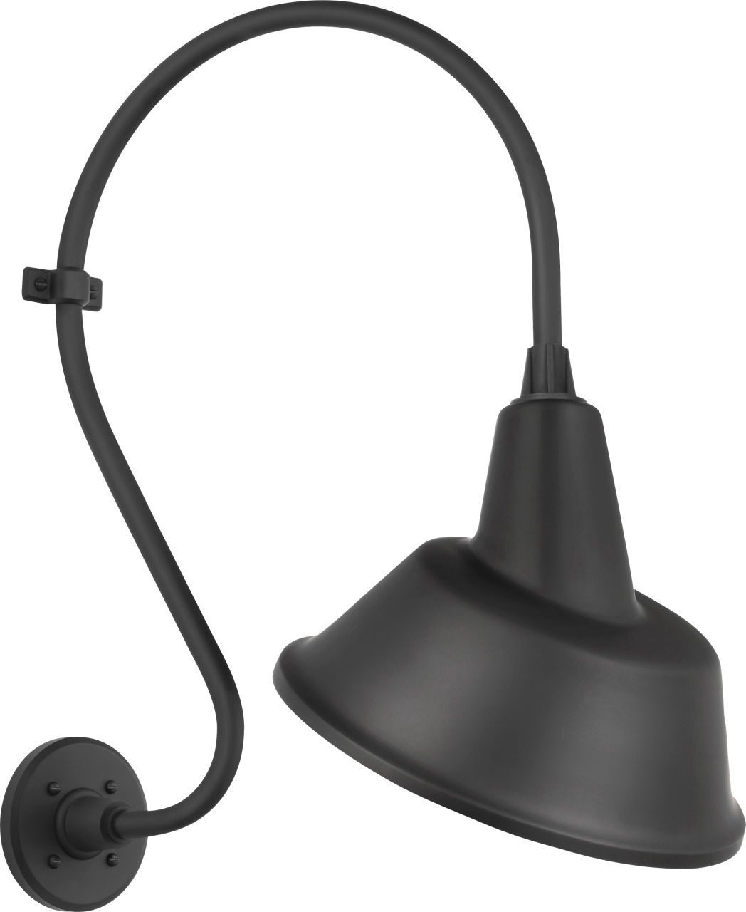 Academy 15" Larrabee Barn Light in Matte Black with 12.5" Tilted Bowers Shade