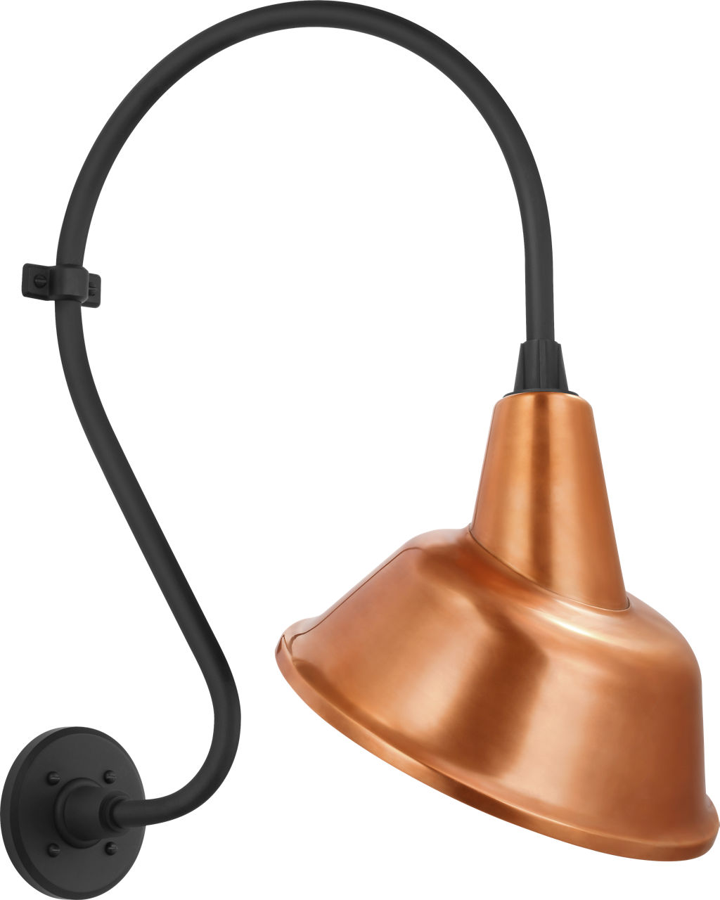 Academy 15" Larrabee Barn Light in Matte Black with 12.5" Soft Copper Tilted Bowers Shade